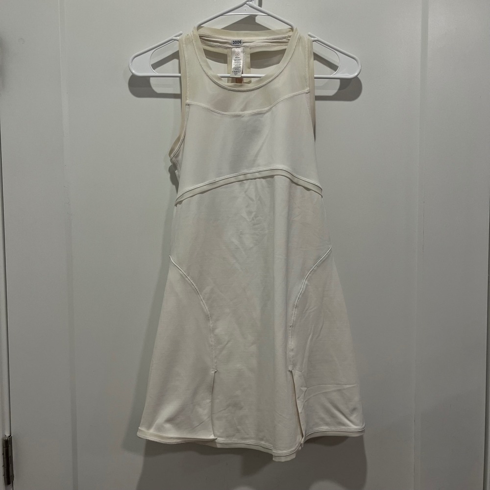Ivivva Lululemon Girls White Athletic Tennis Golf Dress Cutout Back Size 12